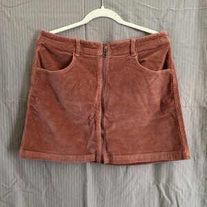 American Eagle Pink Corduroy Zip Front mini skirt,  Size 12 Long